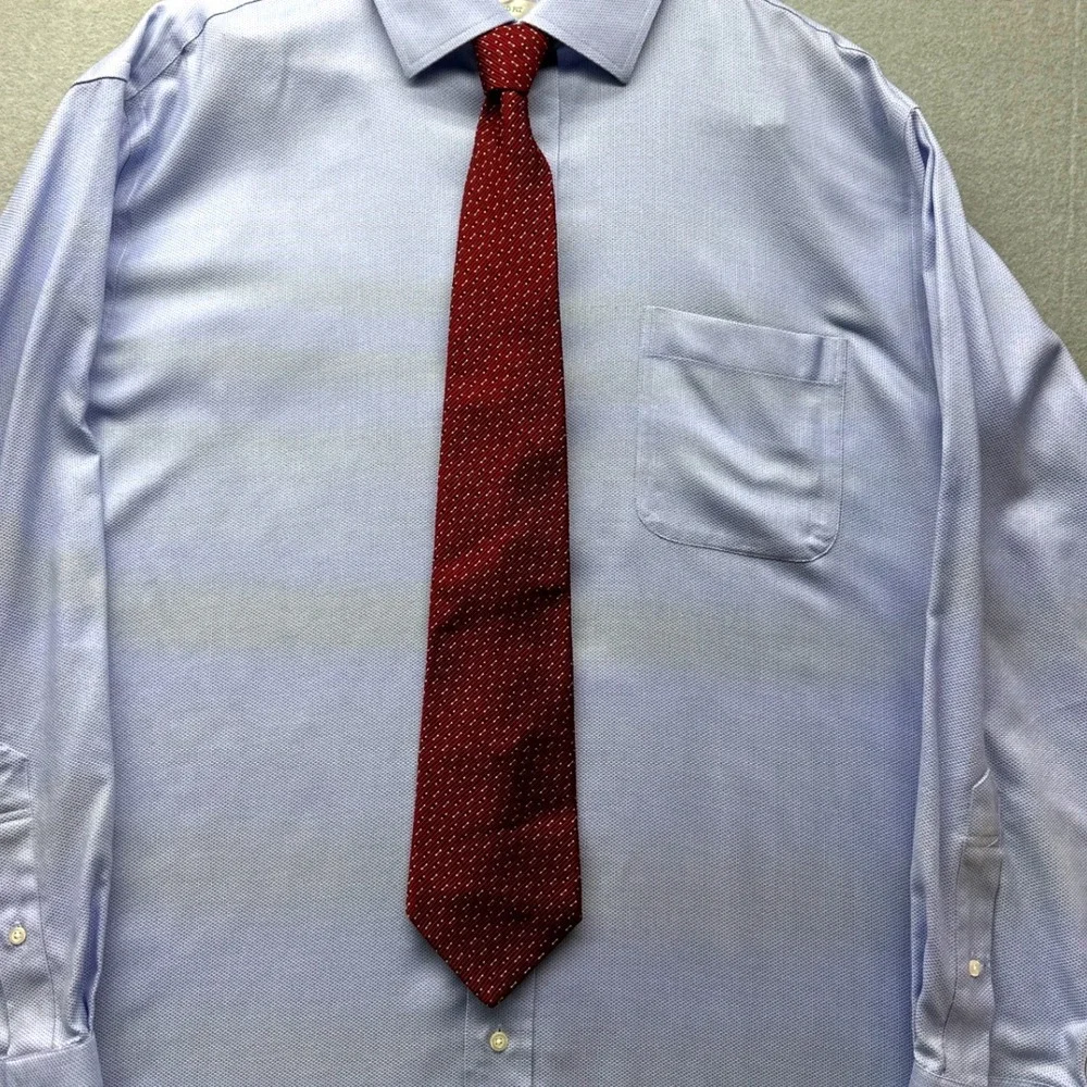 Tommy Hilfiger Mens Vintage Silk Ties (2) Burgundy and Red‎ Navy Diagonal Stripe